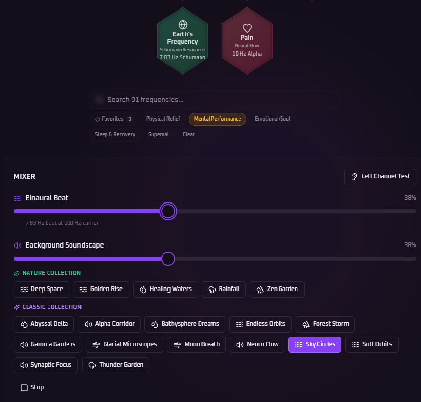 Volume mixer and headphone setup
